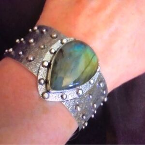 Labradorite 925 Sterling Silver Cuff Bracelet